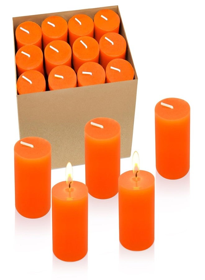 Yusevot 24 Packs Unscented Orange Votive Candles, Small 2.0 Inch 12 Hours Wax Fall Harvest Colored Candles for Thanksgiving Halloween, Wedding, Party, Holiday & Home, - Image 1